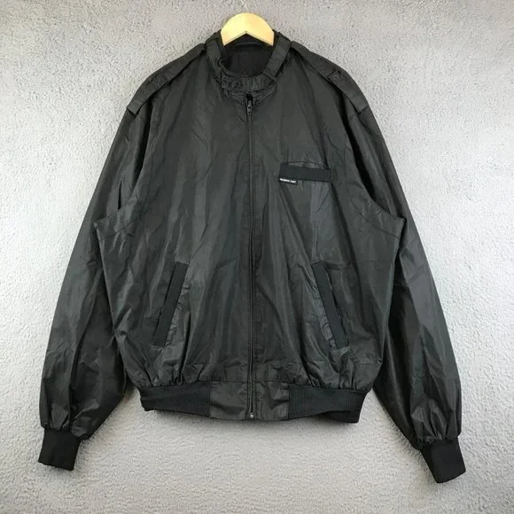 Members Only Jacket Mens Black Flight Bomber Zip Up XL - Picture 1 of 8